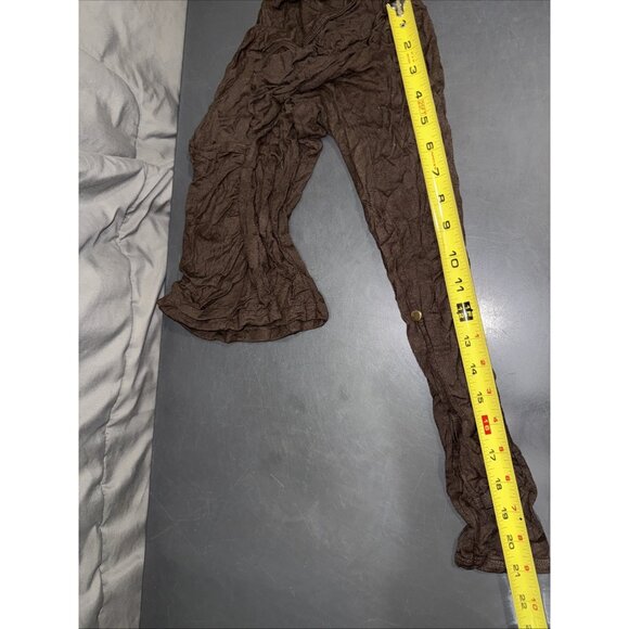 H&M Womens XS Cross Front Long Sleeve Wrap Blouse Stretch V-Neck Brown Top - Picture 14 of 14